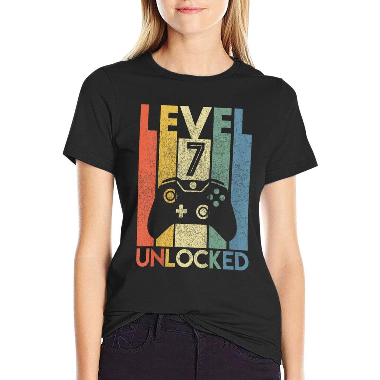 Level 7 Unlocked Funny Video Gamer 7th Birthday Gift T-Shirt