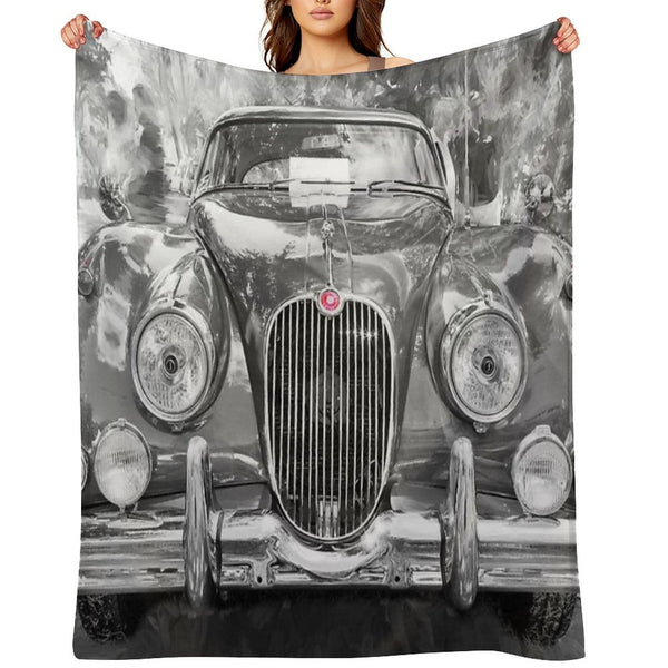 1961 Blue Jaguar XK 150 FHC X101 Gift-ready Throw Blanket