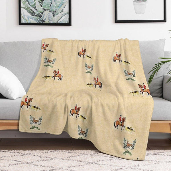 English Country Foxhunt Throw Blanket