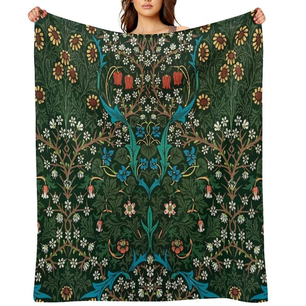 Blackthorn by William Morris, 1892 Throw Blanket