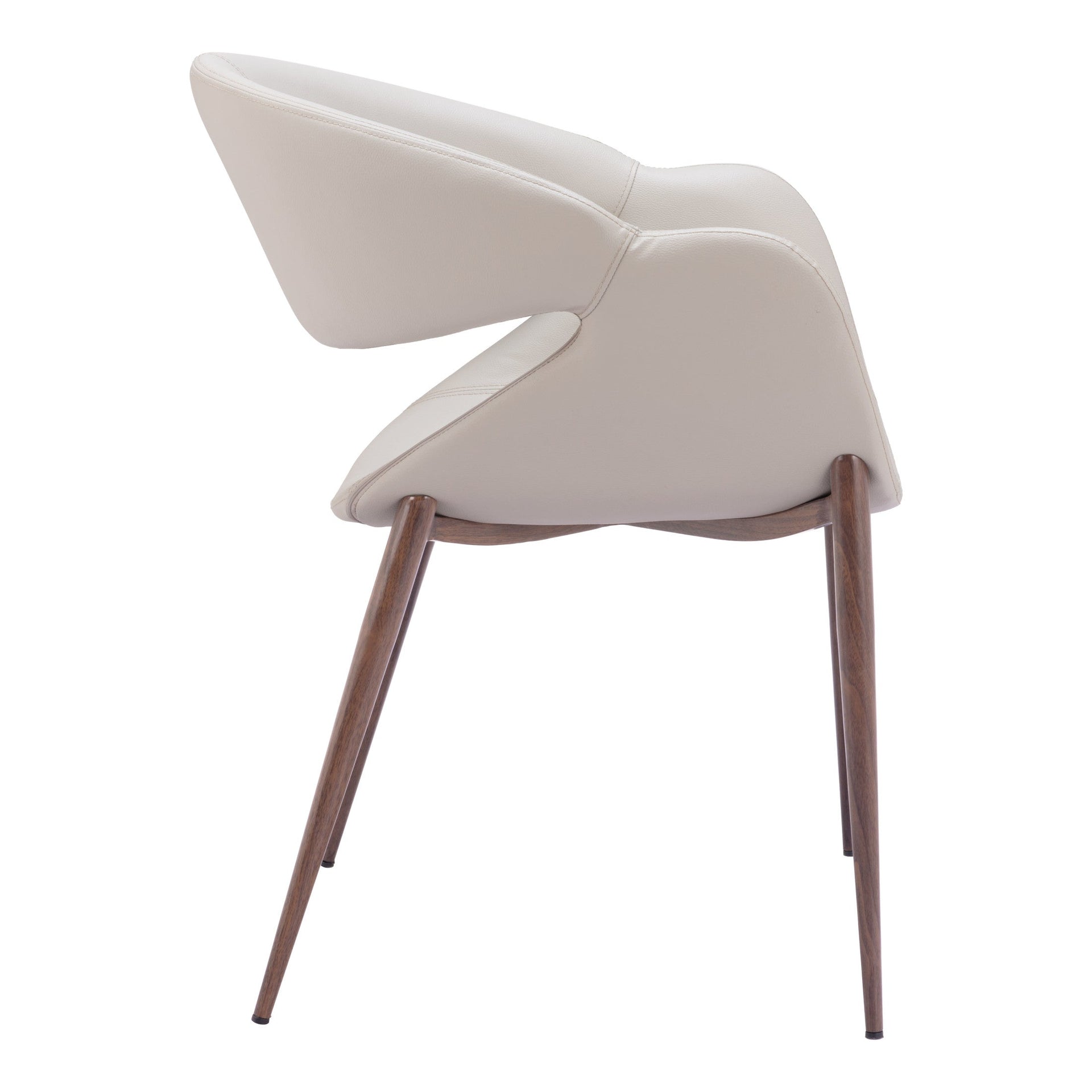 Limay Dining Chair (Set of 2) Beige & Walnut