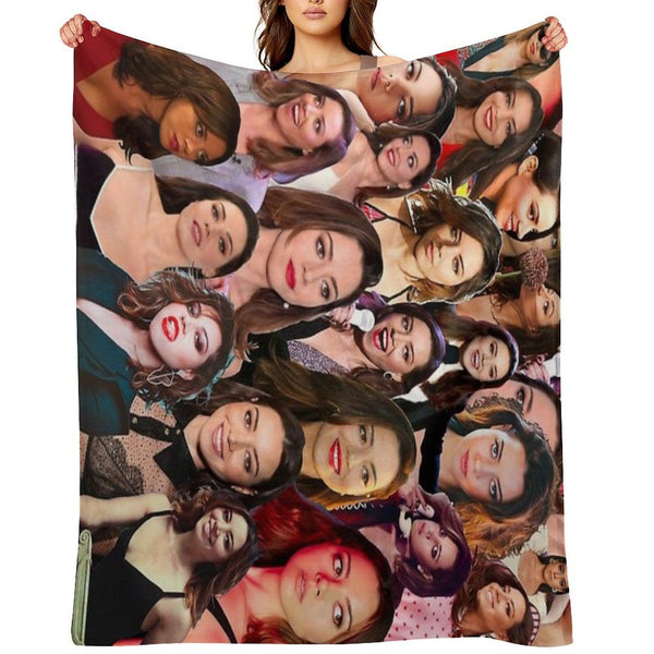 Aubrey Plaza Photo Collage Throw Blanket