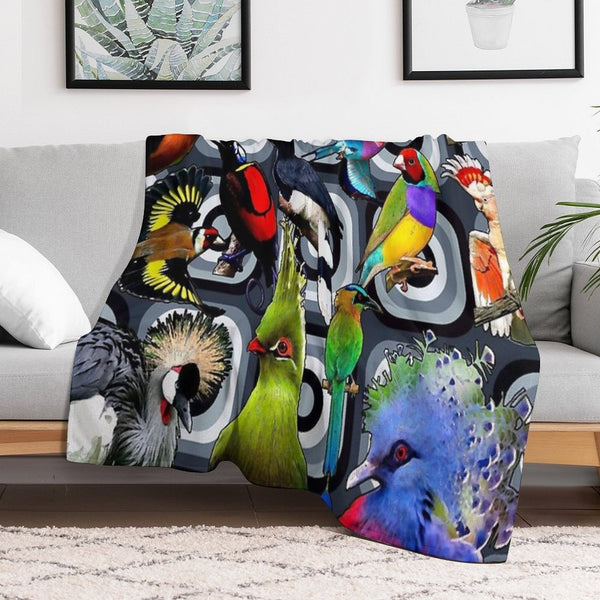 BIRDS RETRO Lightweight Throw Blanket