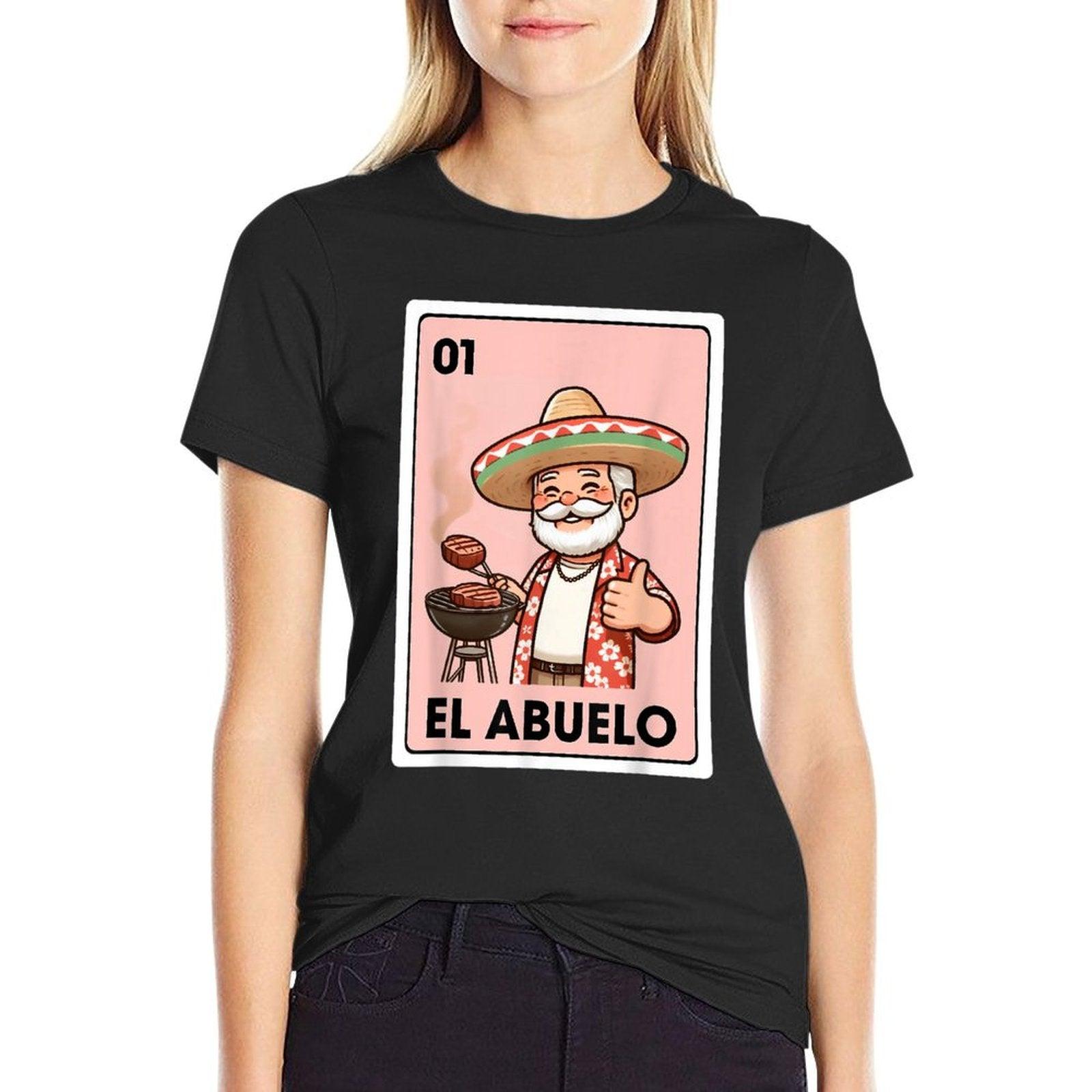 El Abuelo Grilling Grandpa Mexican Bingo Card T-Shirt