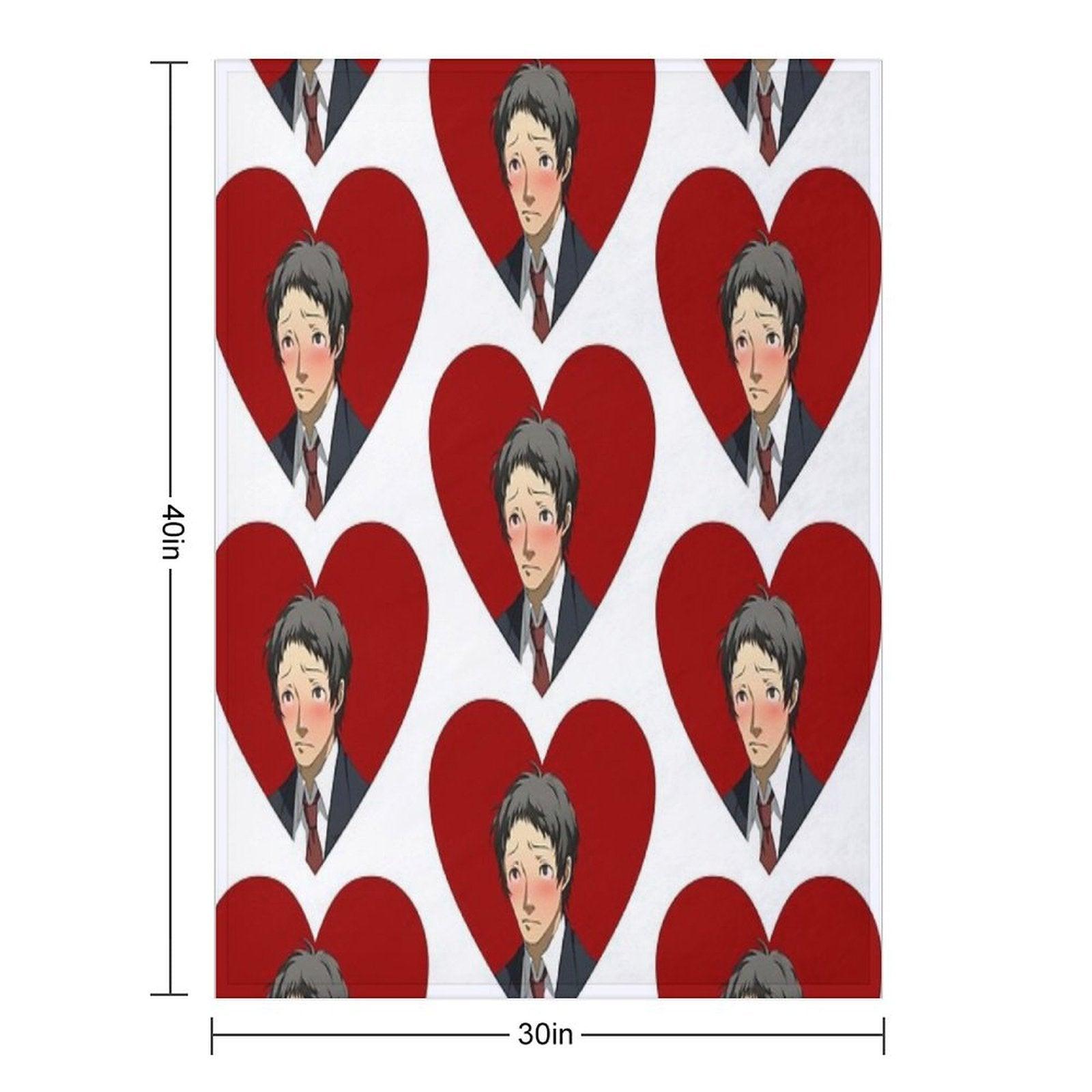 Tohru Adachi Portrait (Blushing Heart) Throw Blanket