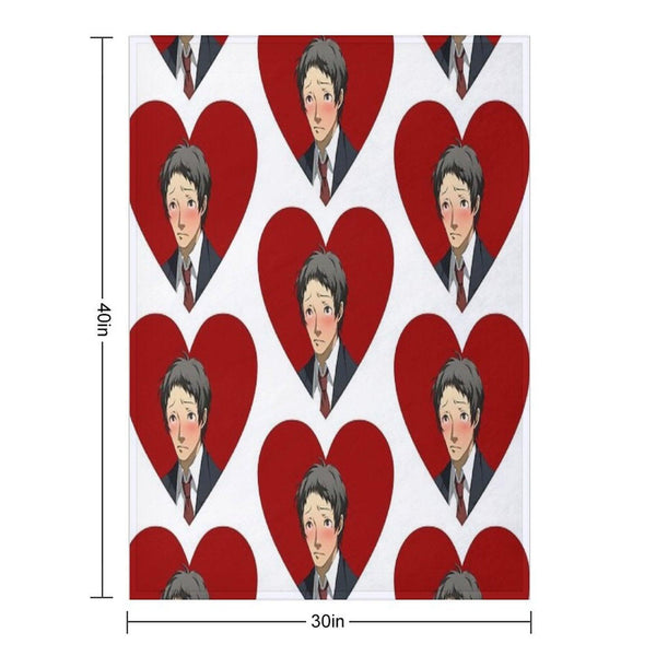 Tohru Adachi Portrait (Blushing Heart) Throw Blanket