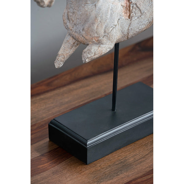 Antique Horse Statue on Stand — Defiance Spirited Horse Accent Sculpture