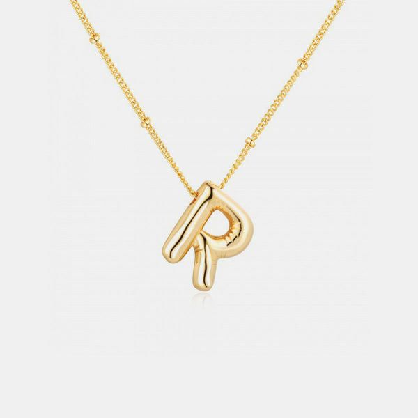 Gold Initial Letter Pendant Necklace