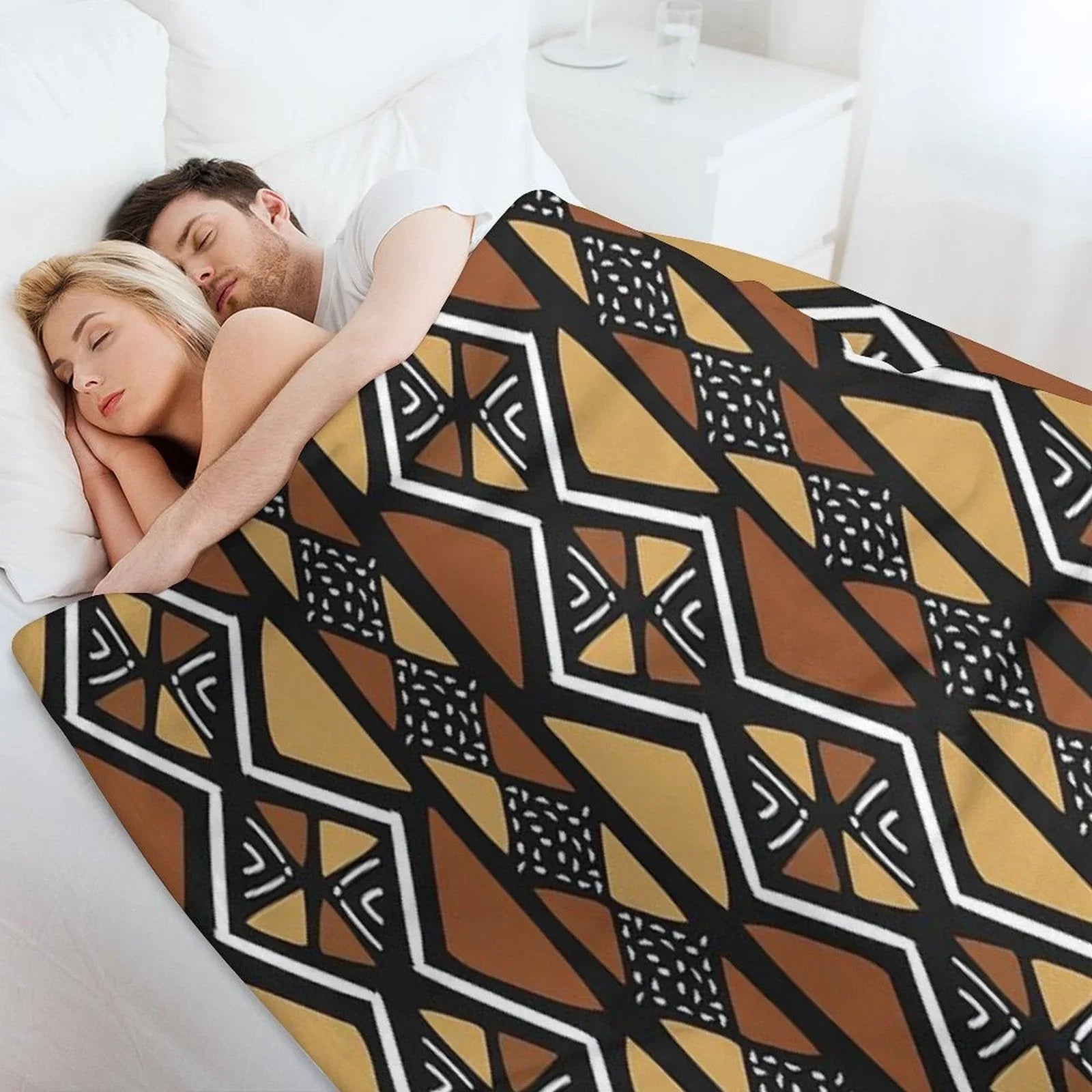 African Mud Cloth Mali Throw Blanket