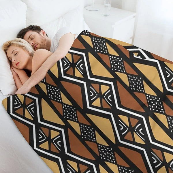 African Mud Cloth Mali Throw Blanket