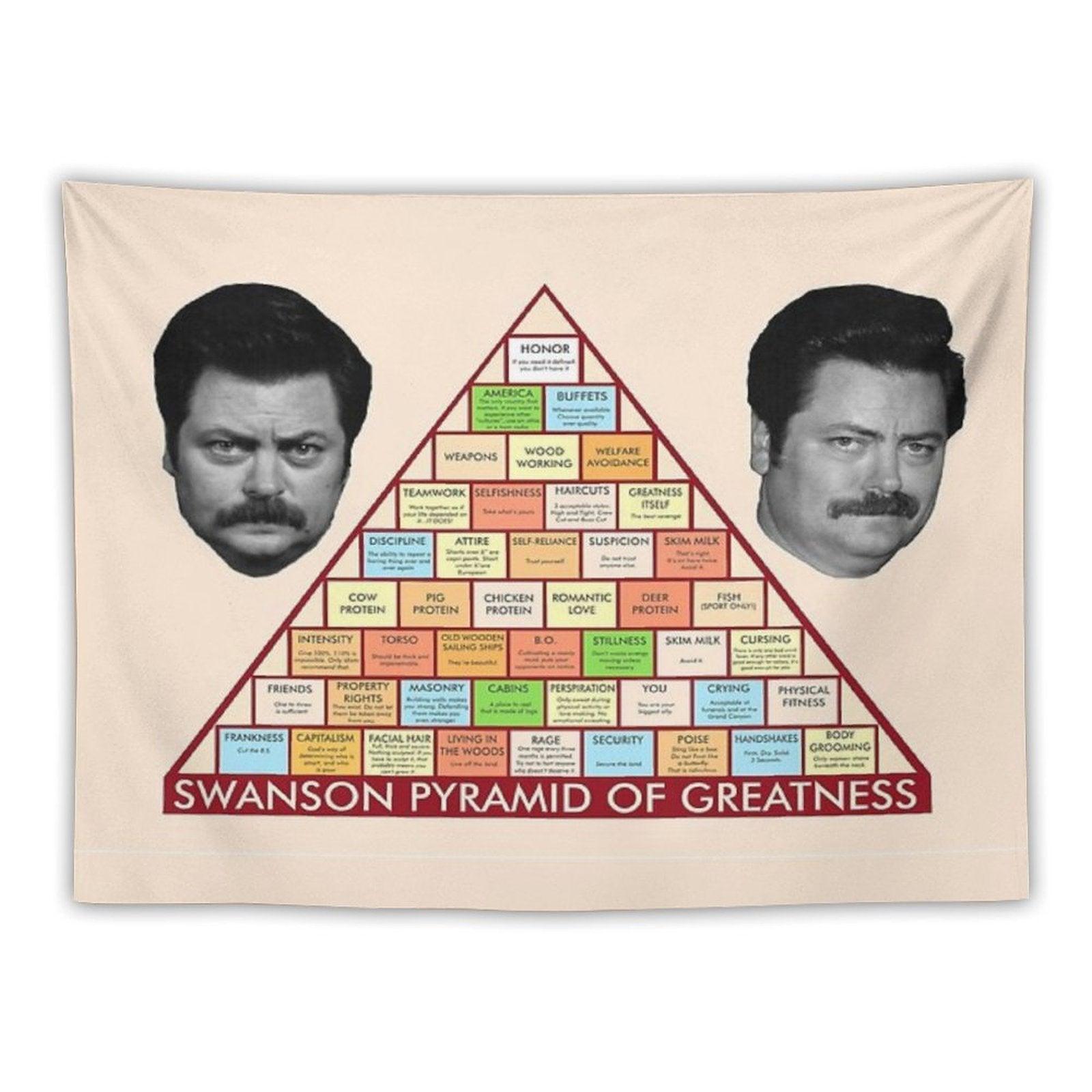 Ron Swanson Pyramid of Greatness Tapestry