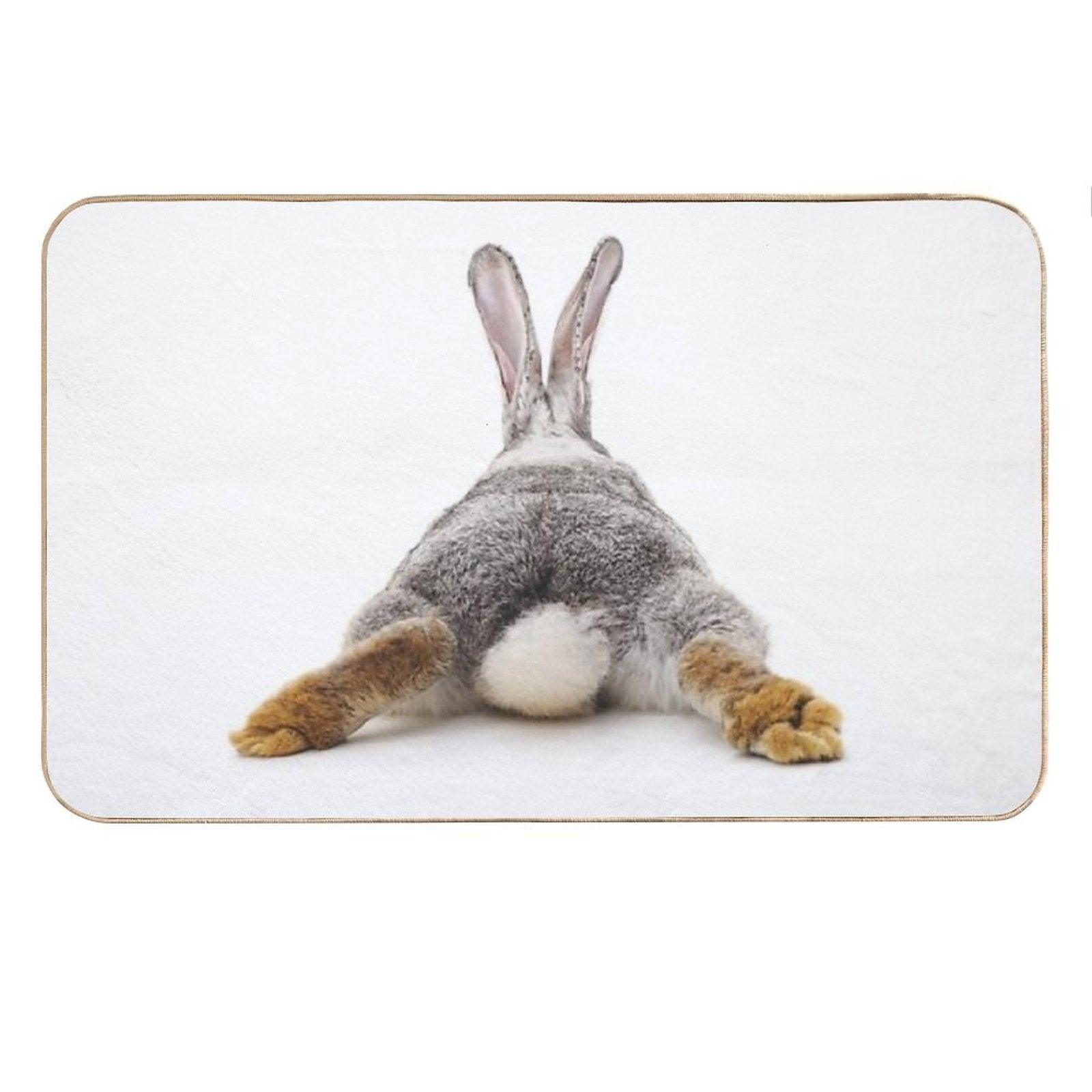Just Relax Rabbit - View from Behind Bath Mat