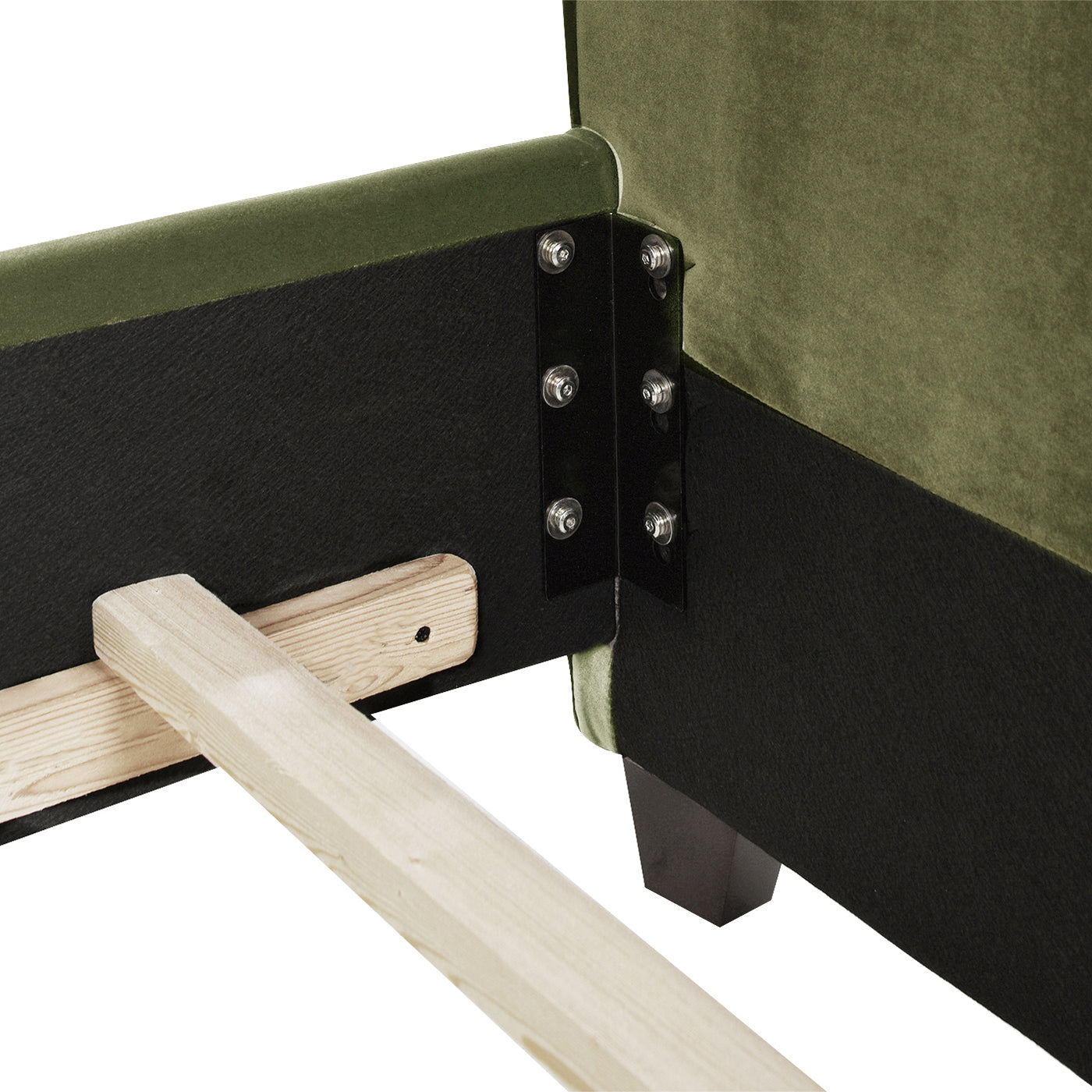 Marcella Upholstered Shelter Headboard Bed Set, Queen, Olive