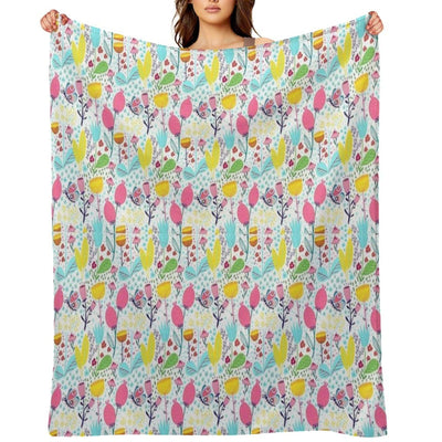 Funky Flowers Throw Blanket