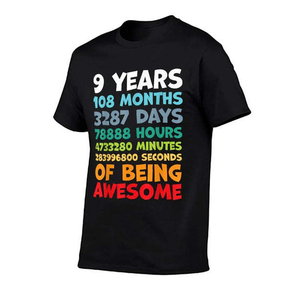 9 Year Old BDay Decorations Son Boy 9yr 9th Birthday T-Shirt