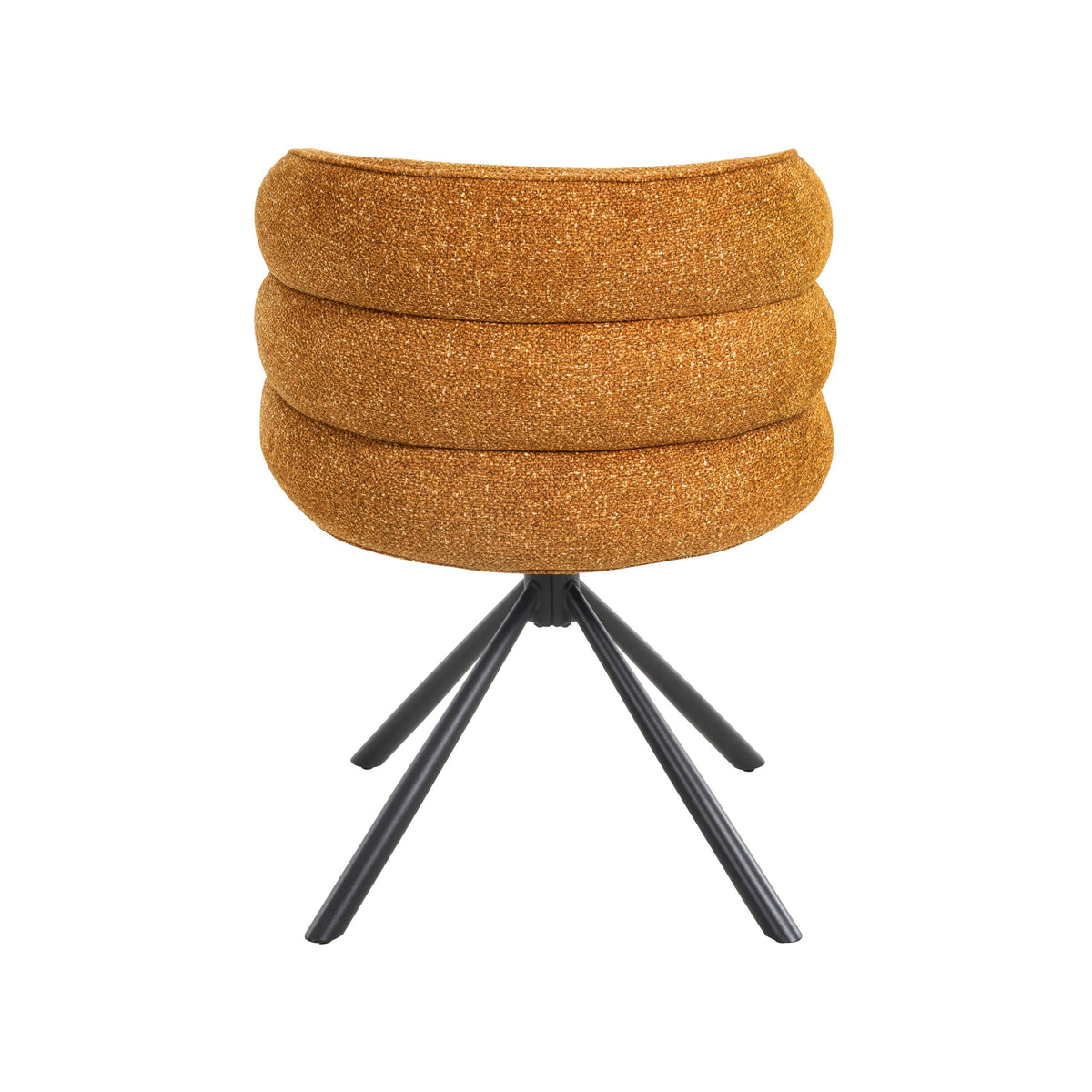 Modern 270° Swivel Upholstered Desk Chairs Set of 2 in Orange, Chenille Fabric with Metal Base for Home Office, Bedroom, Or Living Room