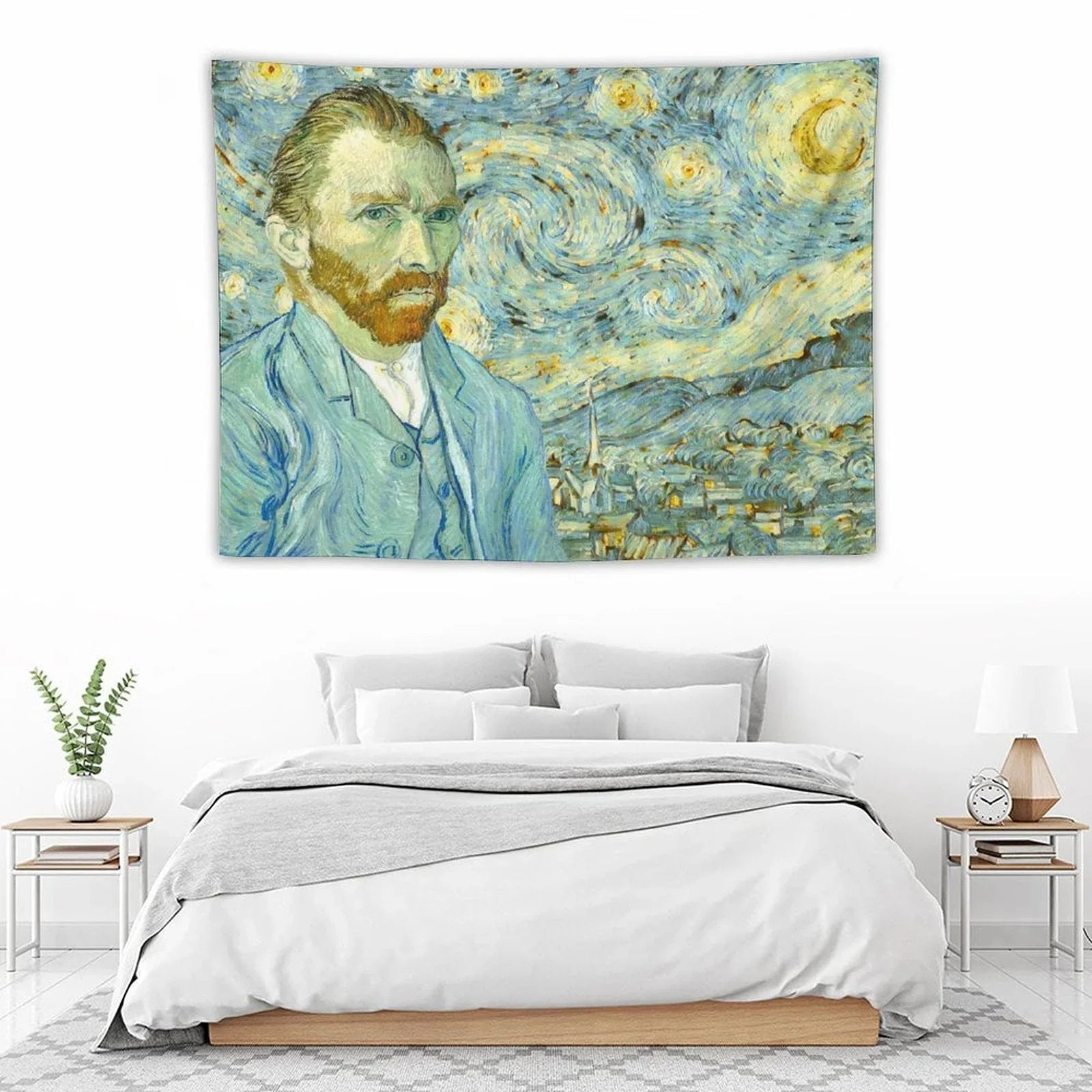 Van Gogh Self-Portrait in Starry Night Tapestry