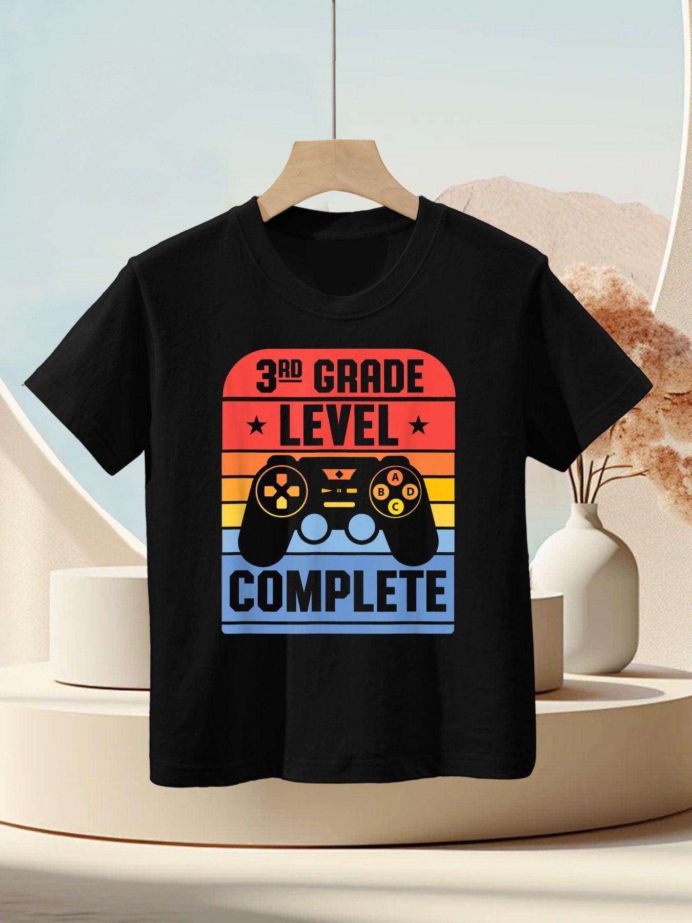 3rd Grade Level Complete Graduation Gamer Last Day Of School Kids T-Shirt
