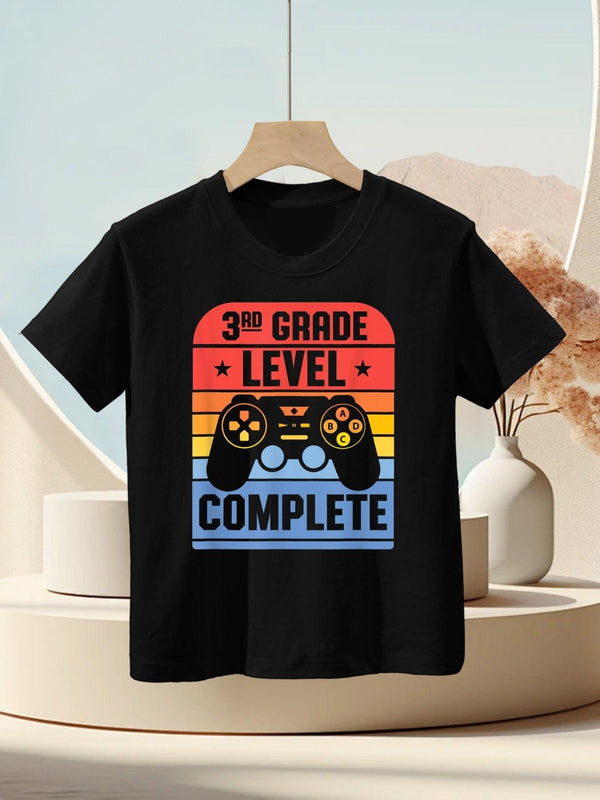 3rd Grade Level Complete Graduation Gamer Last Day Of School Kids T-Shirt