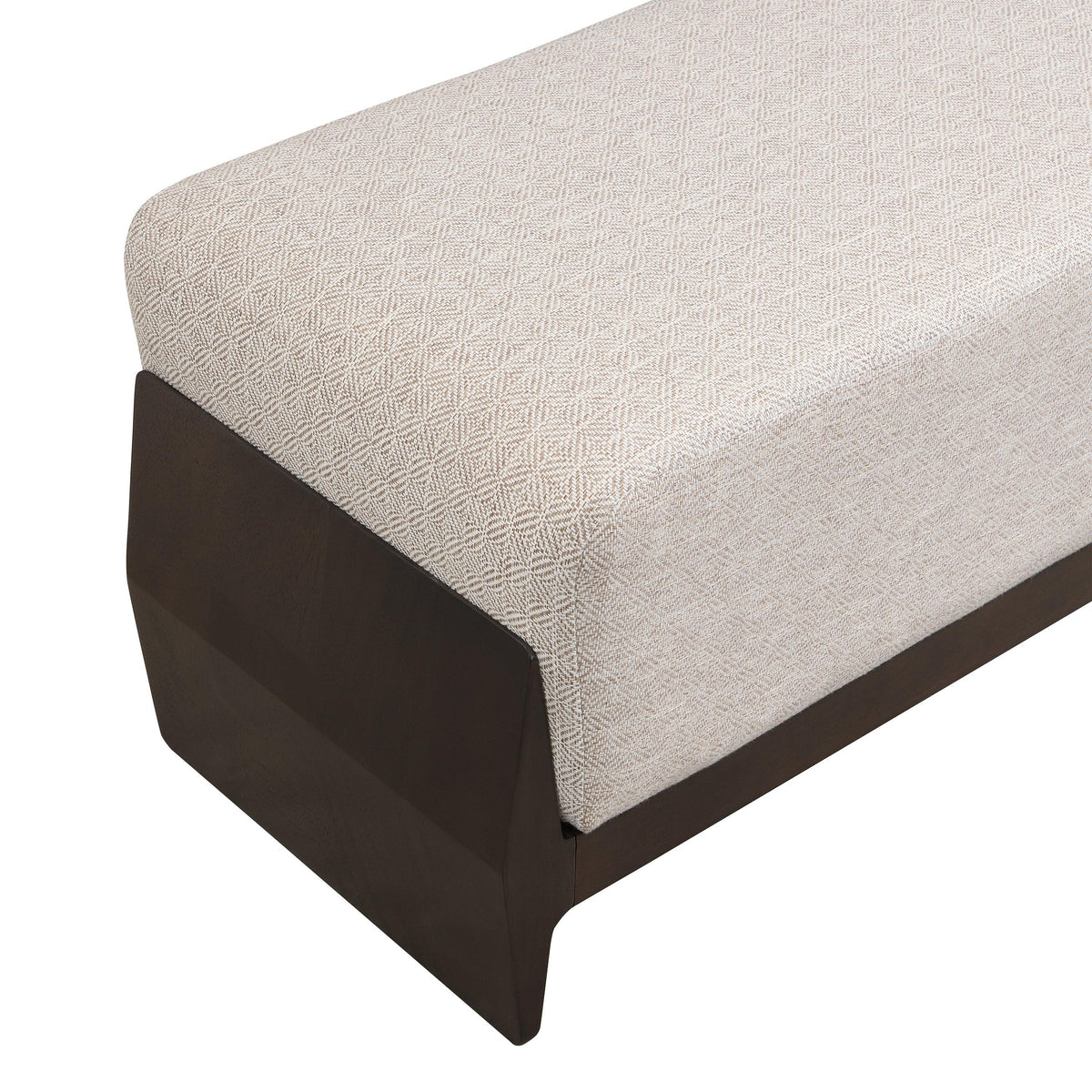Rubber Solid Wood Bench with Thick Soft Cushions