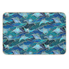 Patchwork Manta Rays in Sapphire And Turquoise Blue Bath Mat