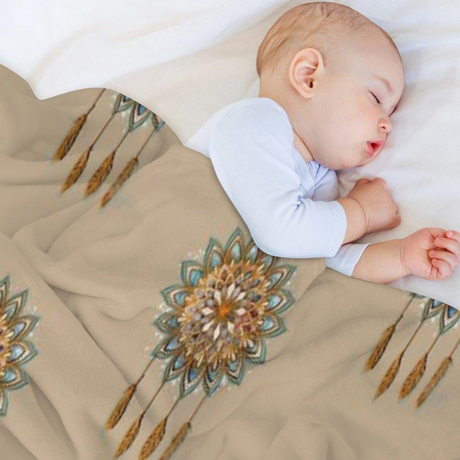 Golden Dreams Dreamcatcher Throw Blanket