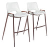 Desi Barstool (Set of 2) White & Walnut