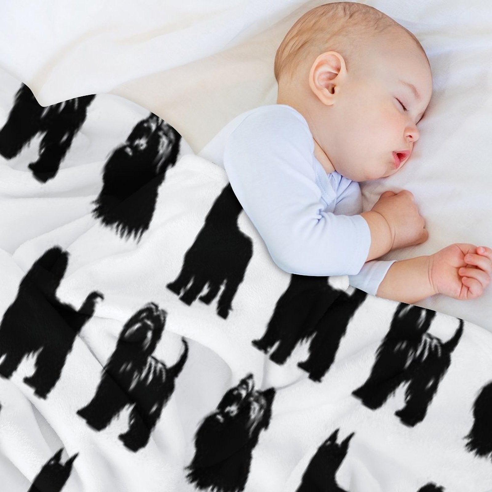 Briard Black Silhouettes Multi-functional Throw Blanket