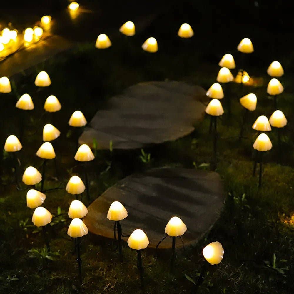 Solar Mushroom Lights - Waterproof LED Garden Decor with Automatic Dusk Sensor