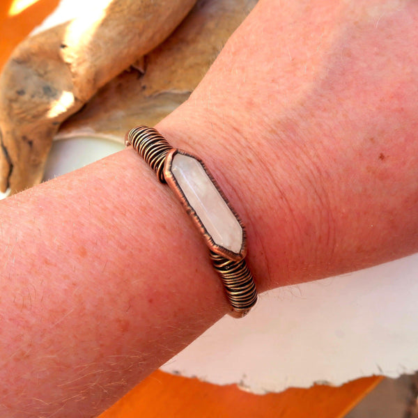 Quartz Bracelet Electroformed Copper - Clarity Confidence | By Blackbird & Sage