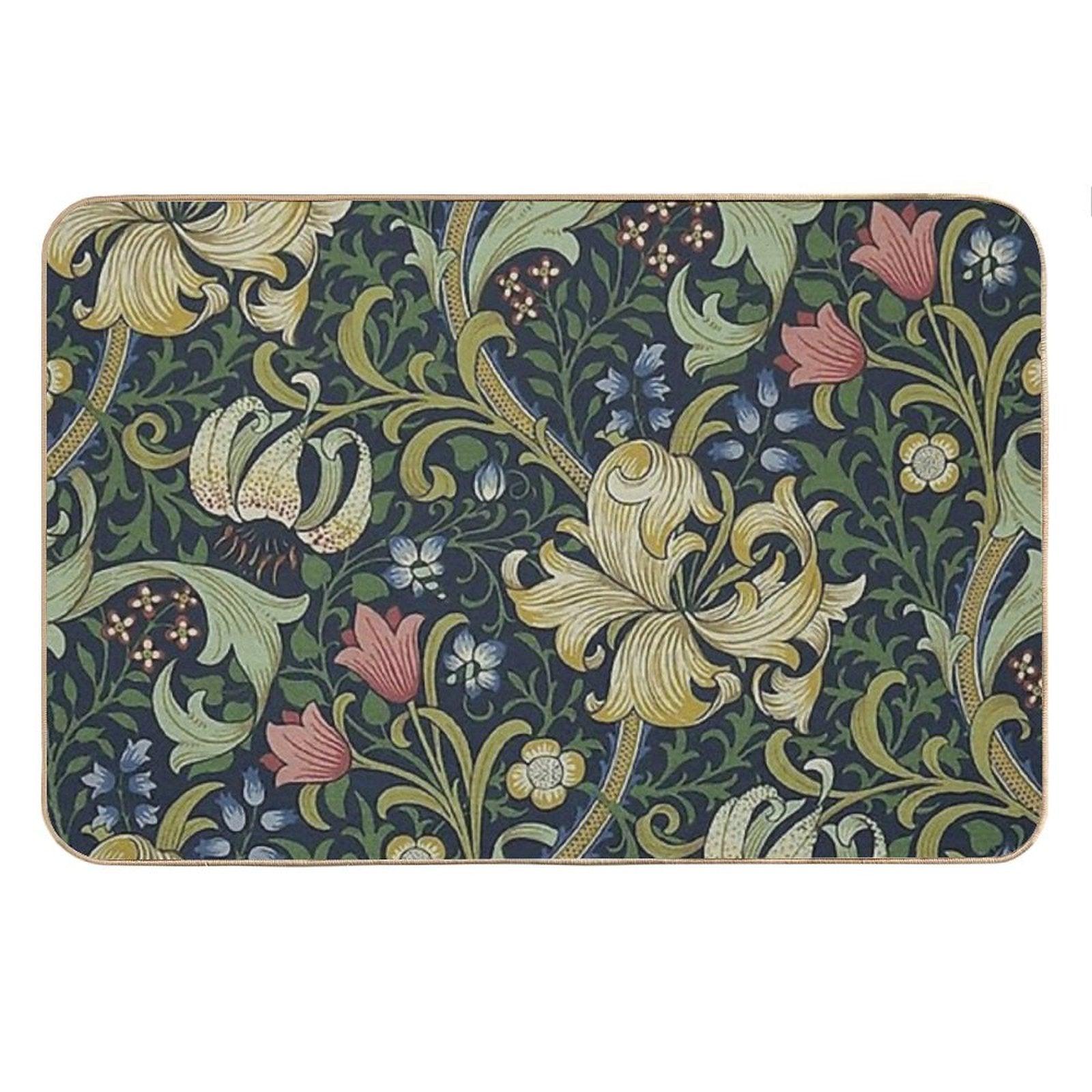 William Morris Golden Lily Pattern Bath Mat