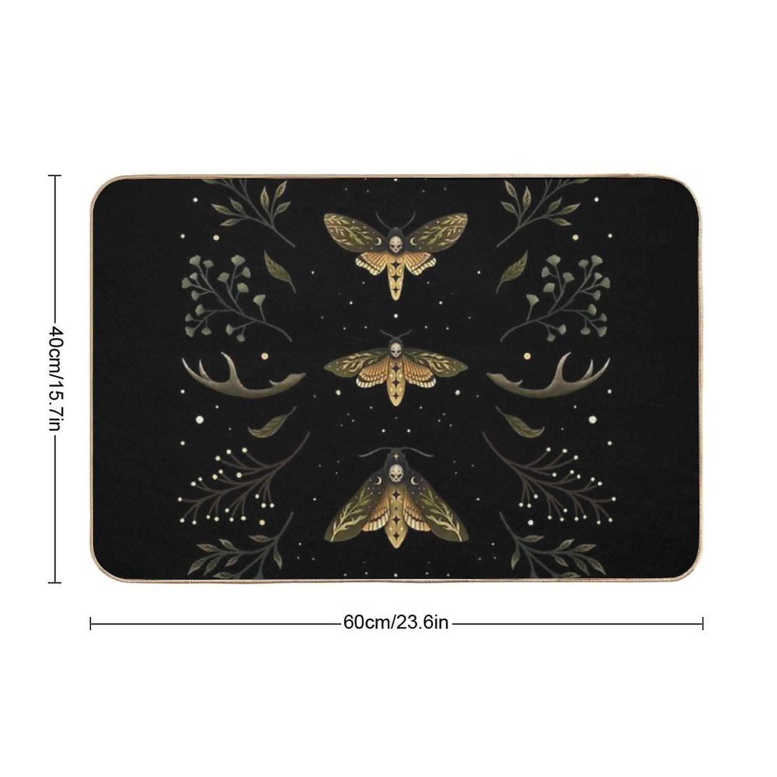 Death Head Moths Night Bath Mat