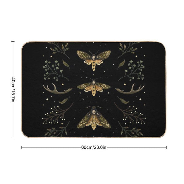 Death Head Moths Night Bath Mat