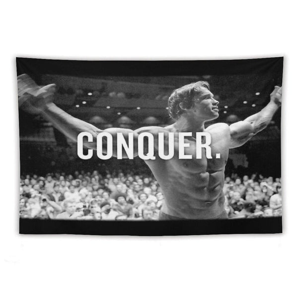 Arnold Schwarzenegger Conquer Tapestry
