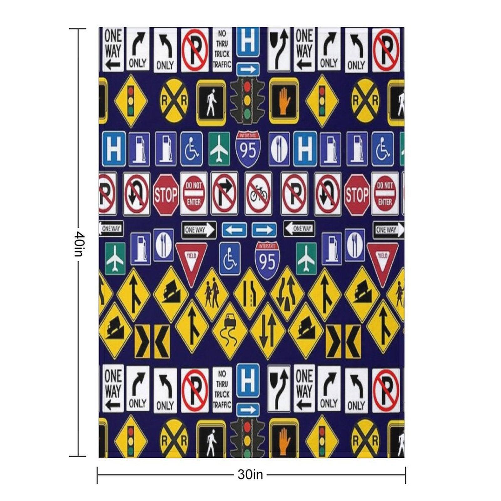 Road Signs, Regulations Signs Throw Blanket