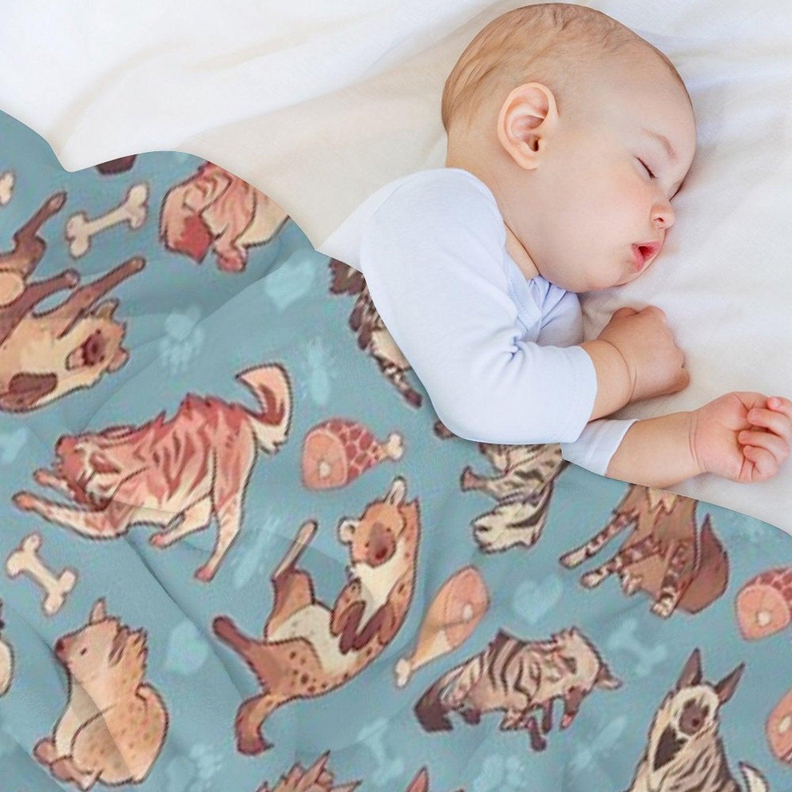 Hyenas in Cerulean Throw Blanket