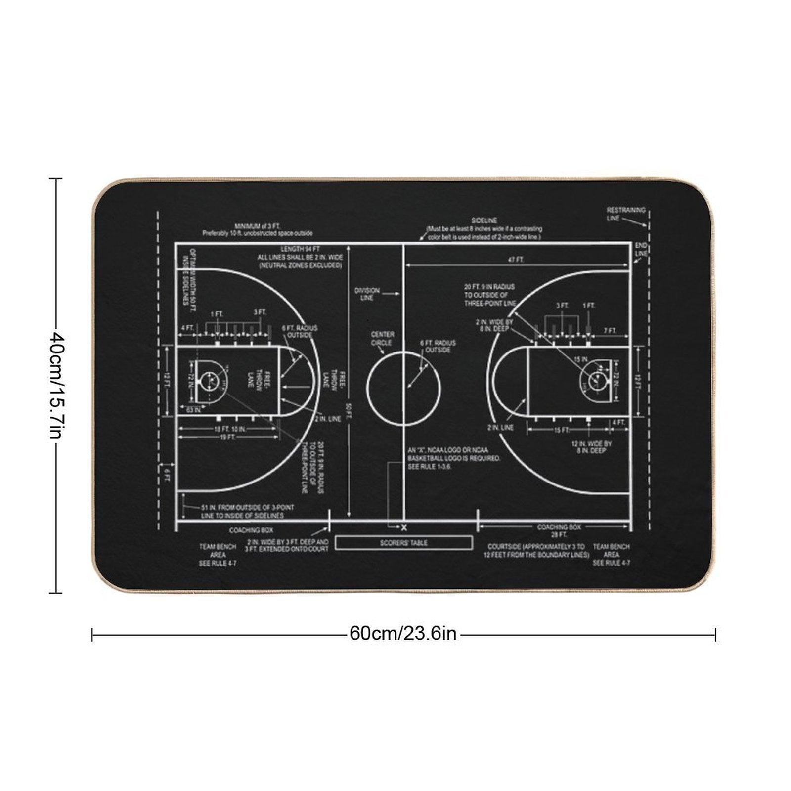 Basketball Court Bath Mat