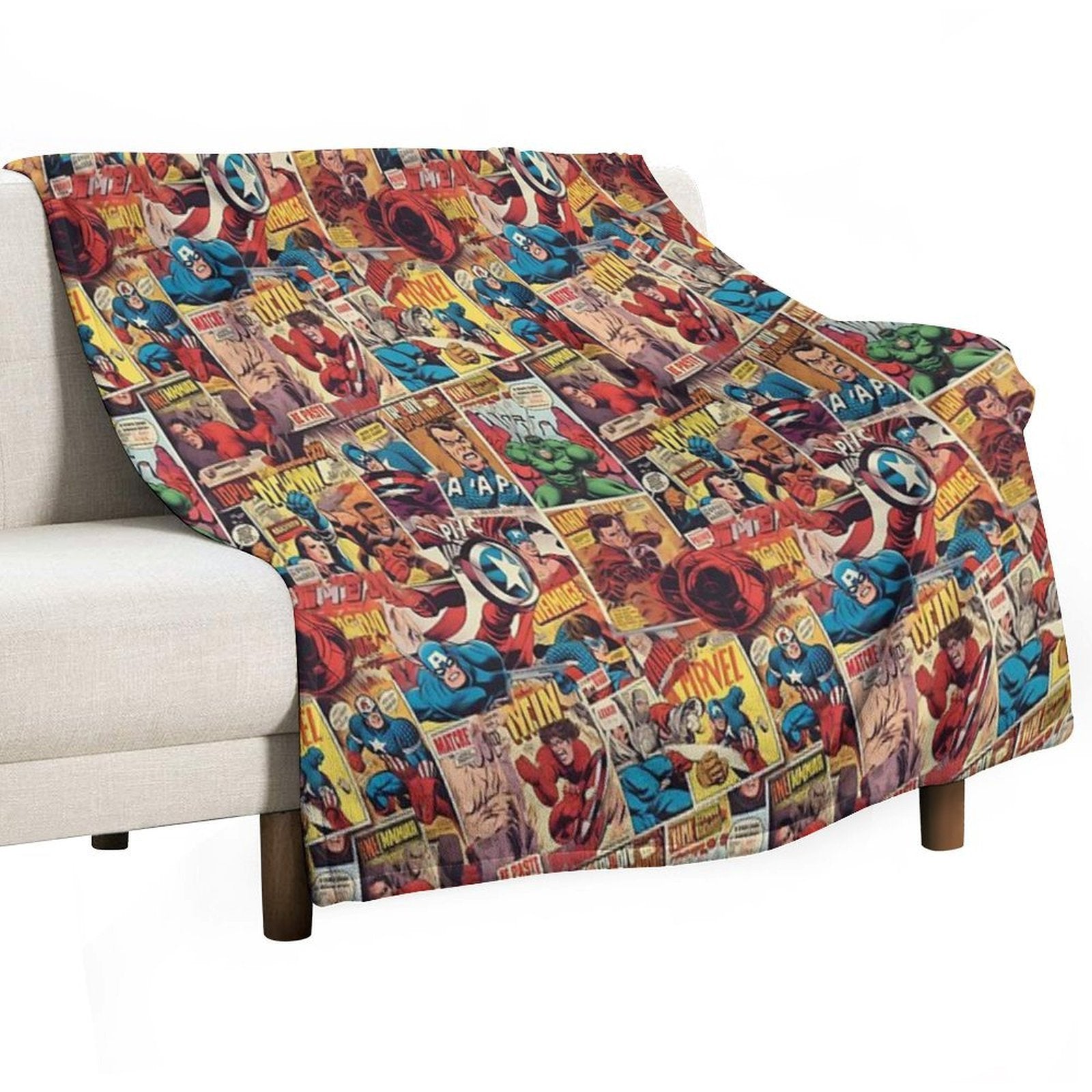 Vintage Comic Pattern Lightweight Throw Blanket