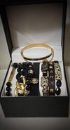 Dalmatian Jasper and Onyx Stacked Bracelet set