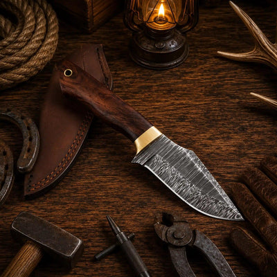 Custom Handmade Damascus Steel Fixed Blade Camping Hunting Survival EDC Knife