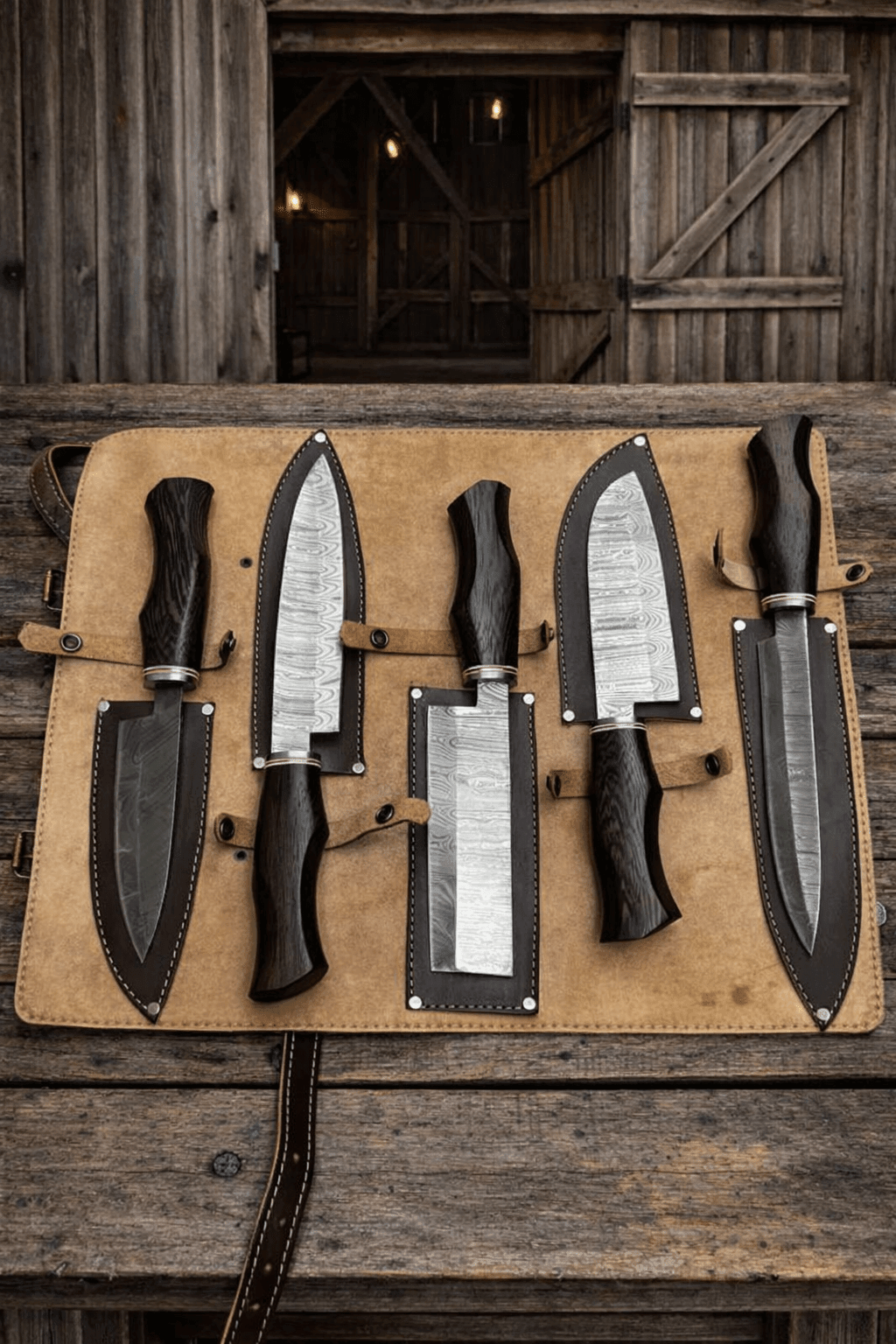 Damascus Kitchen Knives Set – Premium Chef Knives Wenge Wood Handles