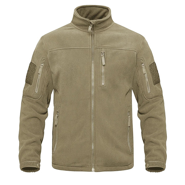 Dark Blue Warm Multi-Pockets Outdoor Tactical Fleece Jacket Soft Unique Style Jacket Work Coats Men's Windbreaker Jacket Sport Hiking Coat For Winter And Autumn