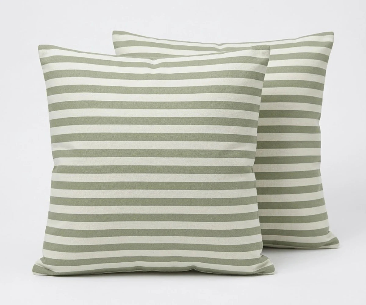 Cotton Striped Cushion Cover - Square, Removable