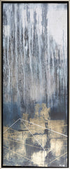 Darmstadt Abstract Gold and Blue Canvas Wall Art - Clearance - 21" x 51" Rectangle