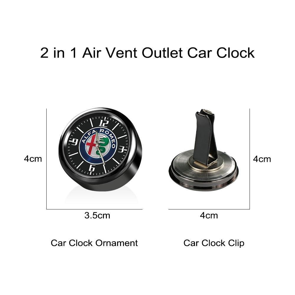 Dashboard Car Clock Air Clip Interior Car Accessories Car Dashboard Clock Cars Air Vent Clip Quartz Clocks Mini Luminous Quartz Analog Watch Universal Pocket Stick On Clock Perfect Decoration for Boats Bikes Auto Home Decoration