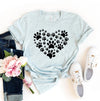 Paw Heart T-Shirt - 2XL / Heather Blue