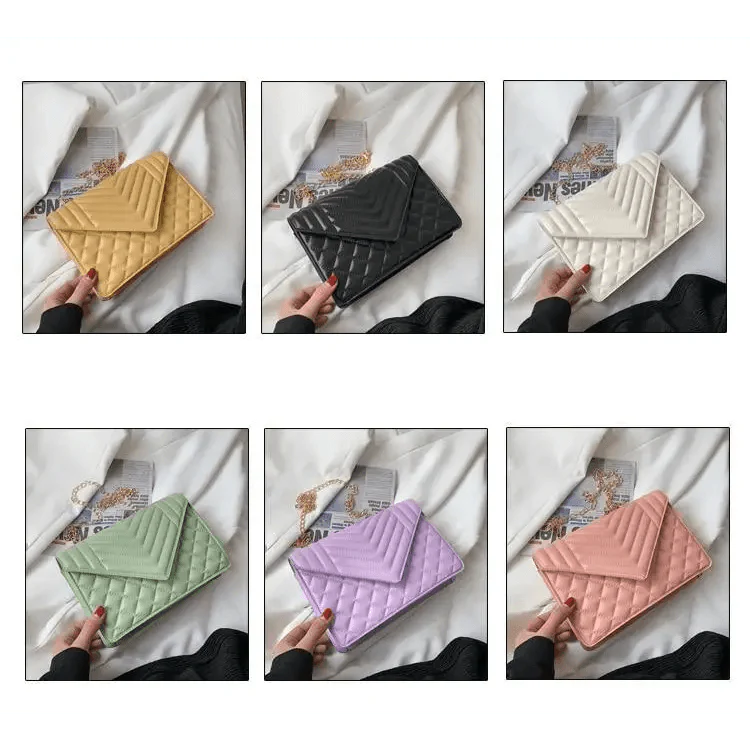 Dazzling Bags For Women Chain Crossbody Bags In Pu Leather Female Fashionable Shoulder Bag Ladies Handbags