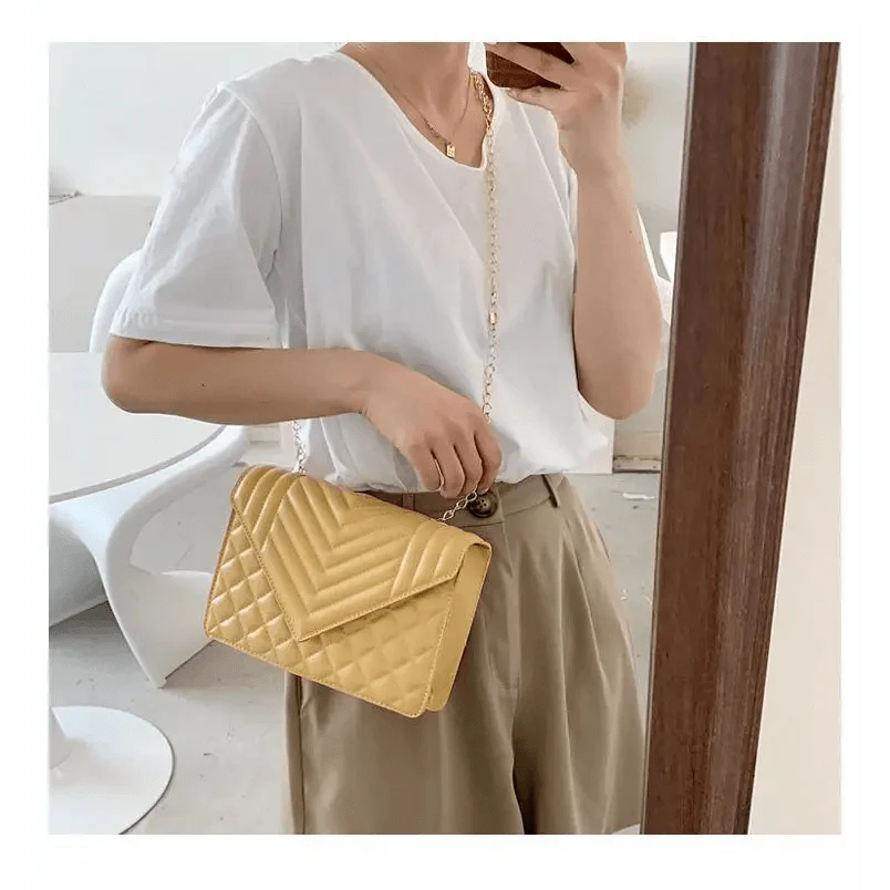 Dazzling Bags For Women Chain Crossbody Bags In Pu Leather Female Fashionable Shoulder Bag Ladies Handbags