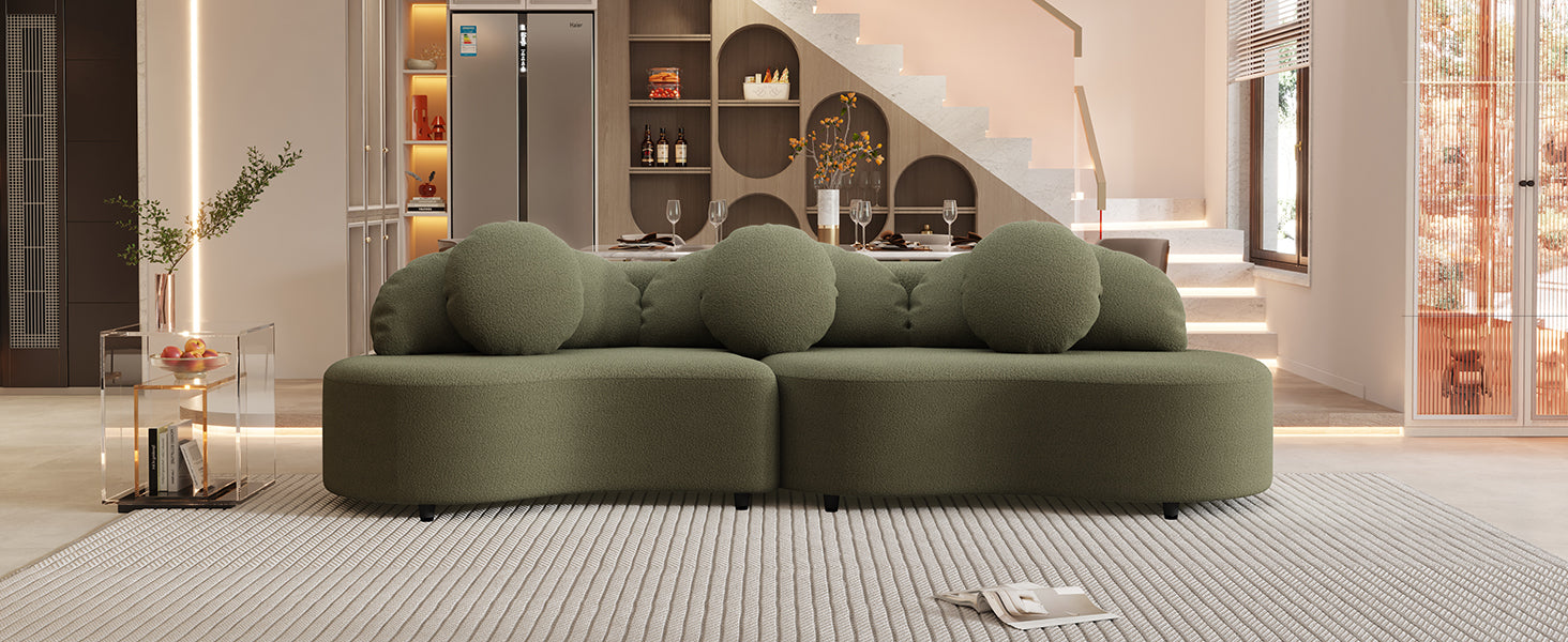 103.5'  Modern Living Room Sofa Lamb Velvet Upholstered Couch Furniture for Home or Office(Old SKU:SG000860AAF),Green