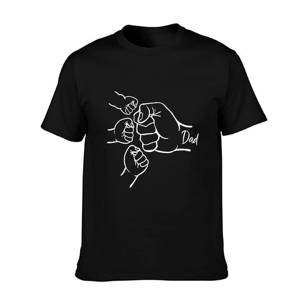 Fist Bump Dad Of Three Father Of 3 Daddy Happy Father's Day T-Shirt